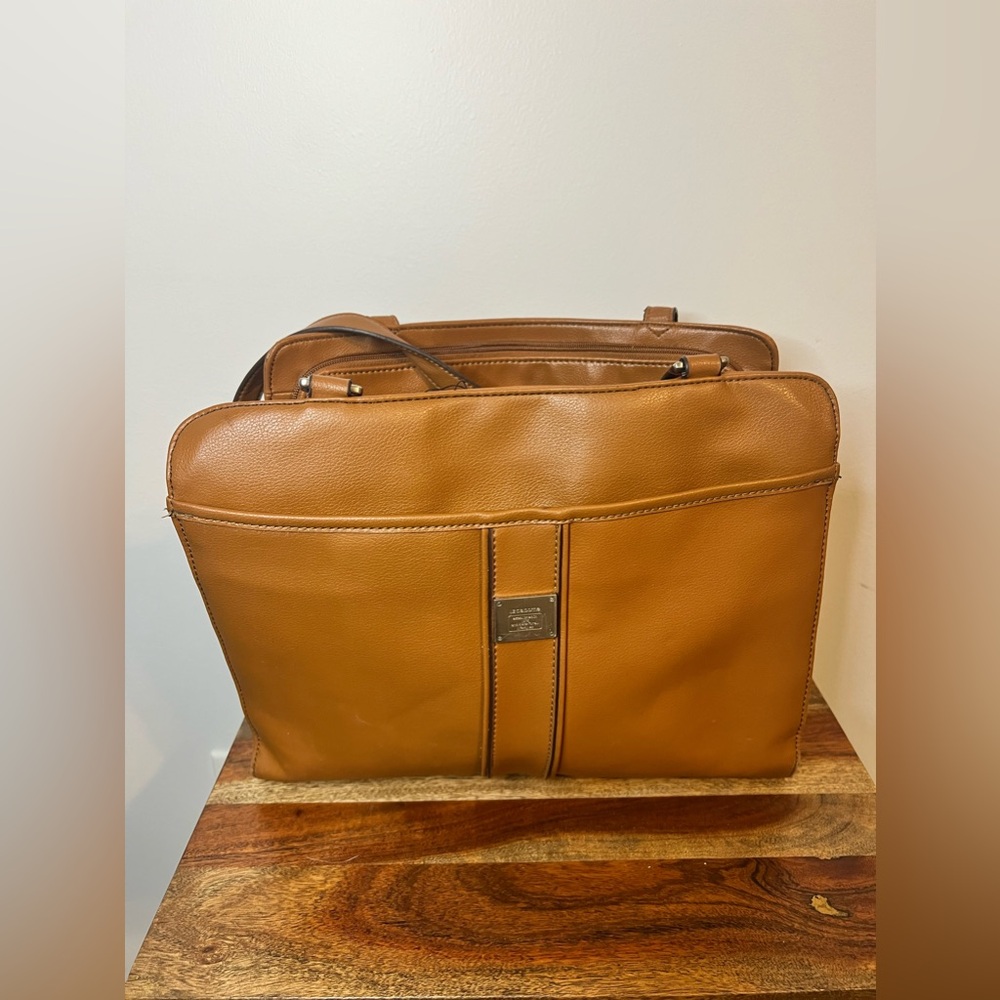 vintage Liz Claiborne Camel Brown Large Purse Handbag 13.5 L X 11.5 H X 5